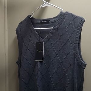 Grey Sleeveless V-neck Swester Vest